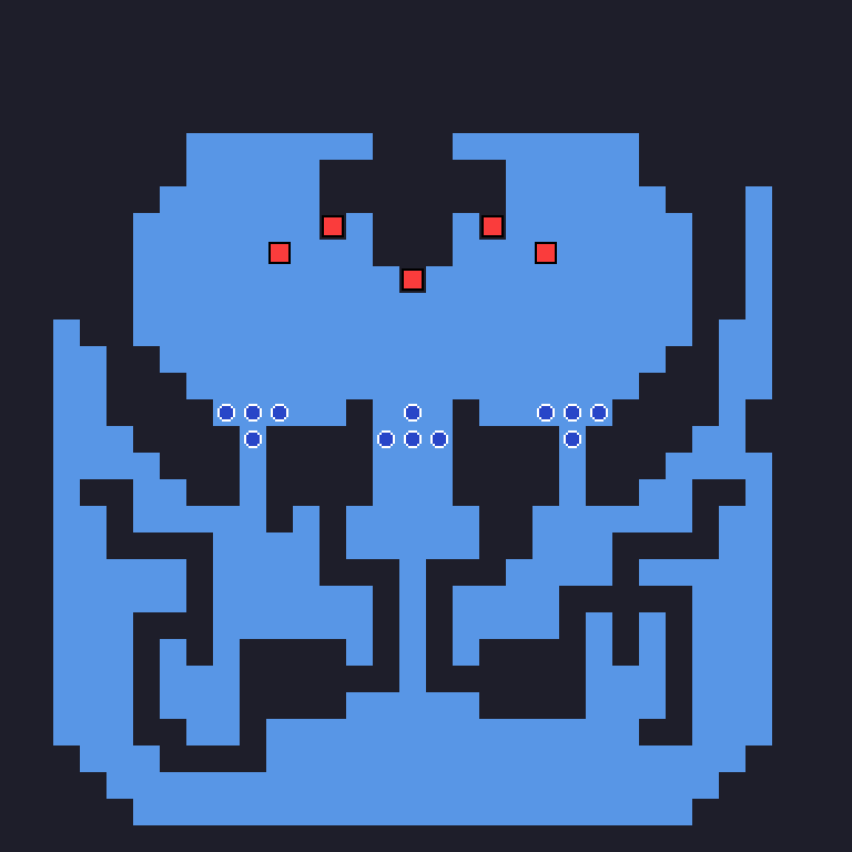 Battle 30, Dark Dragon: a single region with the three heads at the top and two skeletons on either side.